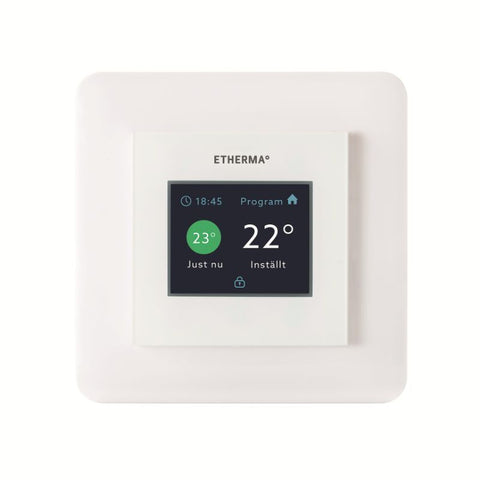 Etherma eTOUCH-wifi inbouwthermostaat met touchpad en wifi-functie 16 A, 5-40°C, wit